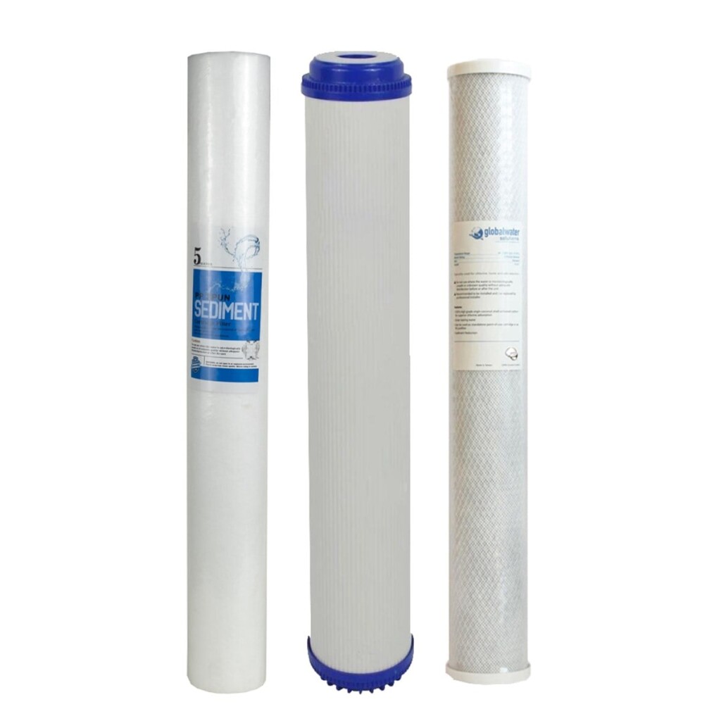 Bluewaterline - 20'' Bina Girişi 3'lü Filtre seti Gac-Blok-Sediment