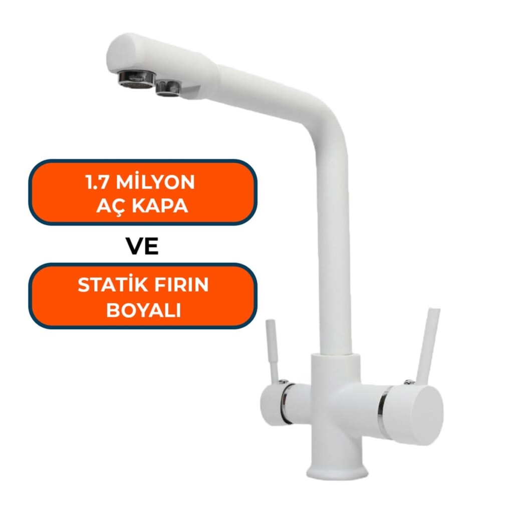 Bluewaterline - Su Arıtma İçin Beyaz 3 Yollu Musluk