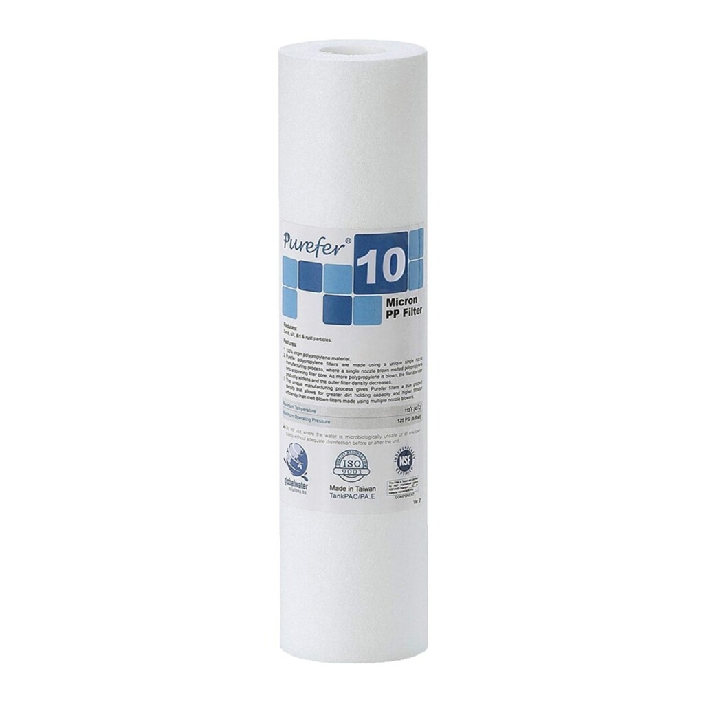 Bluewaterline - Su Arıtma Purefer 10'' 10 Mikron Tortu Filtresi NSF sertifikalı