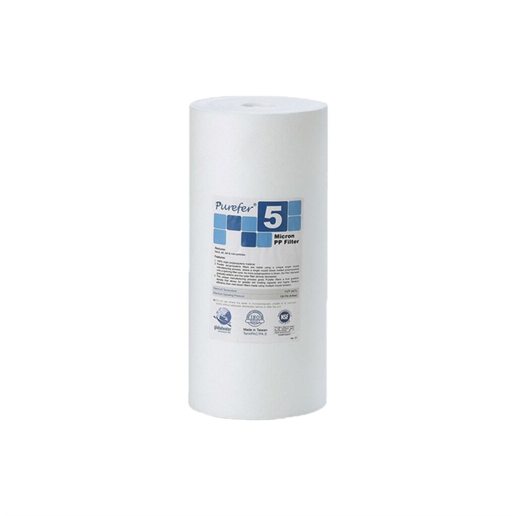 Bluewaterline - Su Arıtma Purefer 10'' Big Blue 5 Mikron Tortu Filtresi NSF sertifikalı
