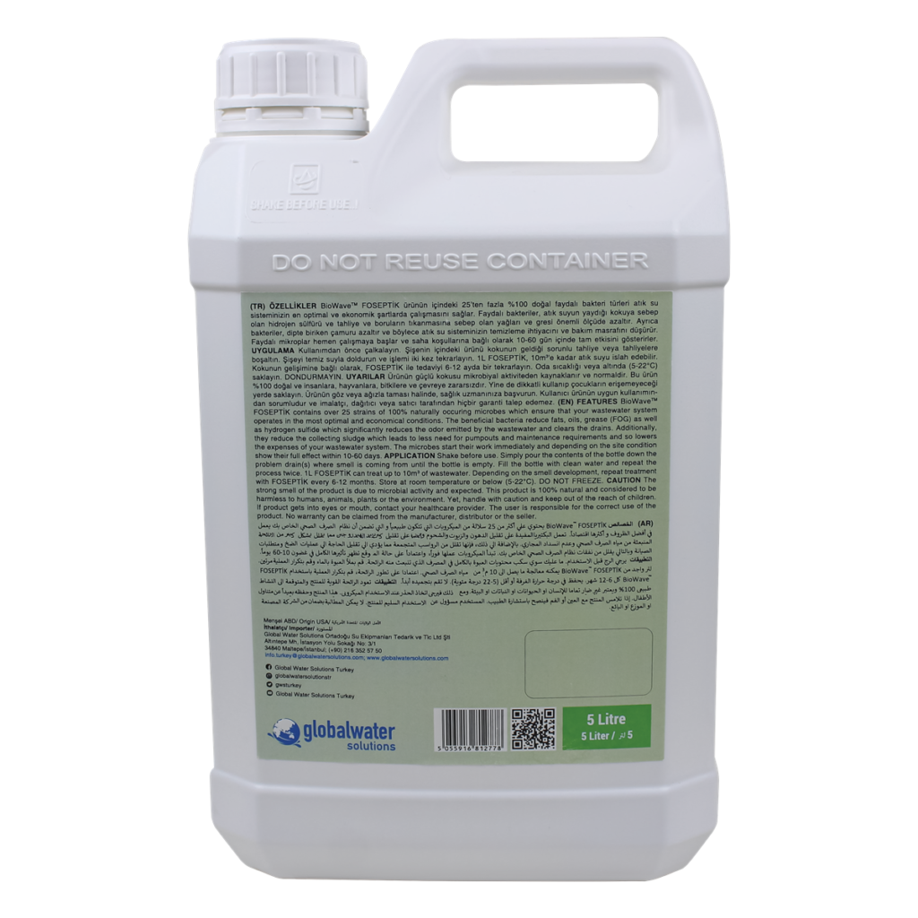 Biowave Foseptik Tanklar Koku ve Atık Giderici - 1 lt (Biowave BRO-1 Liter)