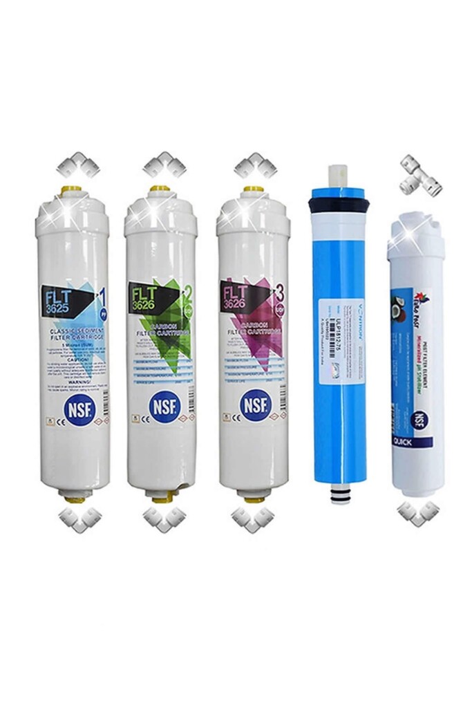 NSF Onaylı FLT Serisi 5'li Filtre Seti Vontron 80 GPD Membranlı